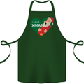 I Love Xmas Santa Claus Christmas Cotton Apron 100% Organic Forest Green