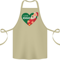 I Love Xmas Santa Claus Christmas Cotton Apron 100% Organic Khaki