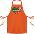 I Love Xmas Santa Claus Christmas Cotton Apron 100% Organic Orange