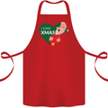 I Love Xmas Santa Claus Christmas Cotton Apron 100% Organic Red