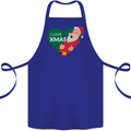 I Love Xmas Santa Claus Christmas Cotton Apron 100% Organic Royal Blue