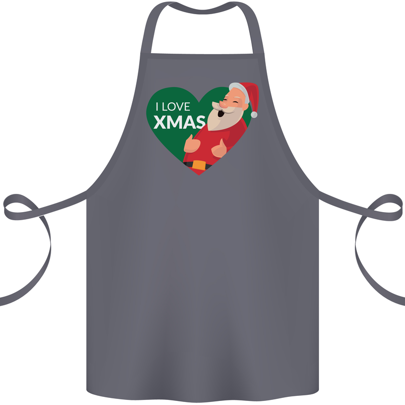 I Love Xmas Santa Claus Christmas Cotton Apron 100% Organic Steel