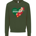 I Love Xmas Santa Claus Christmas Kids Sweatshirt Jumper Forest Green