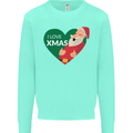 I Love Xmas Santa Claus Christmas Kids Sweatshirt Jumper Peppermint