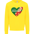 I Love Xmas Santa Claus Christmas Kids Sweatshirt Jumper Yellow