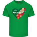 I Love Xmas Santa Claus Christmas Kids T-Shirt Childrens Irish Green