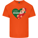 I Love Xmas Santa Claus Christmas Kids T-Shirt Childrens Orange