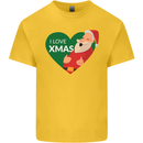 I Love Xmas Santa Claus Christmas Kids T-Shirt Childrens Yellow