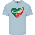 I Love Xmas Santa Claus Christmas Mens Cotton T-Shirt Tee Top Light Blue
