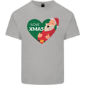 I Love Xmas Santa Claus Christmas Mens Cotton T-Shirt Tee Top Sports Grey