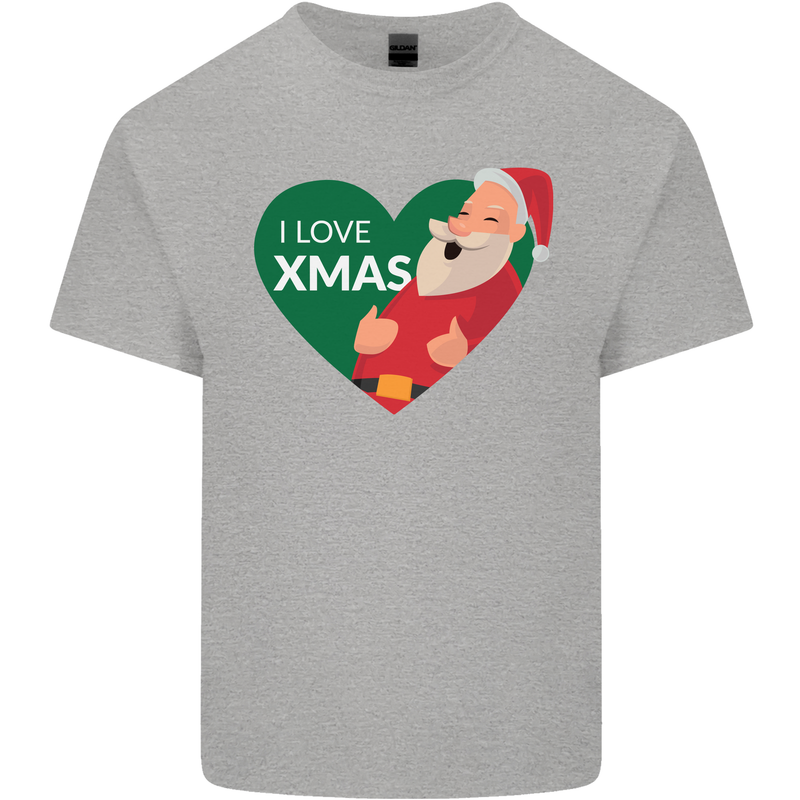 I Love Xmas Santa Claus Christmas Mens Cotton T-Shirt Tee Top Sports Grey