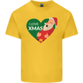 I Love Xmas Santa Claus Christmas Mens Cotton T-Shirt Tee Top Yellow