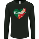 I Love Xmas Santa Claus Christmas Mens Long Sleeve T-Shirt Black