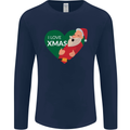 I Love Xmas Santa Claus Christmas Mens Long Sleeve T-Shirt Navy Blue