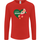 I Love Xmas Santa Claus Christmas Mens Long Sleeve T-Shirt Red