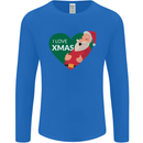 I Love Xmas Santa Claus Christmas Mens Long Sleeve T-Shirt Royal Blue