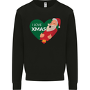 I Love Xmas Santa Claus Christmas Mens Sweatshirt Jumper Black