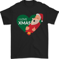 I Love Xmas Santa Claus Christmas Mens T-Shirt 100% Cotton Black