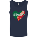 I Love Xmas Santa Claus Christmas Mens Vest Tank Top Navy Blue