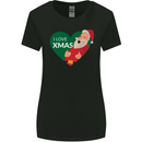 I Love Xmas Santa Claus Christmas Womens Wider Cut T-Shirt Black
