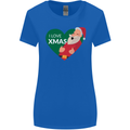 I Love Xmas Santa Claus Christmas Womens Wider Cut T-Shirt Royal Blue
