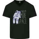 I Need More Space Astronaut Space Mens V-Neck Cotton T-Shirt Black