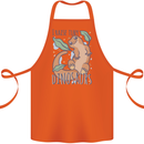 I Raise Tiny Dinosaurs Lizards Chameleon Cotton Apron 100% Organic Orange