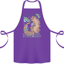 I Raise Tiny Dinosaurs Lizards Chameleon Cotton Apron 100% Organic Purple
