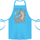 I Raise Tiny Dinosaurs Lizards Chameleon Cotton Apron 100% Organic Turquoise