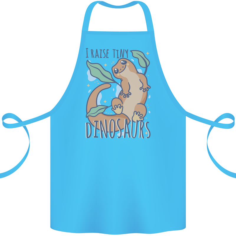 I Raise Tiny Dinosaurs Lizards Chameleon Cotton Apron 100% Organic Turquoise