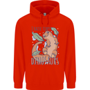 I Raise Tiny Dinosaurs Lizards Chameleon Mens 80% Cotton Hoodie Bright Red