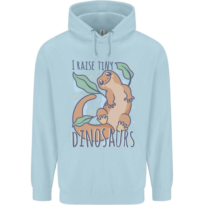 I Raise Tiny Dinosaurs Lizards Chameleon Mens 80% Cotton Hoodie Light Blue