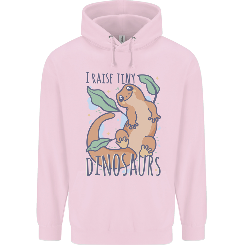 I Raise Tiny Dinosaurs Lizards Chameleon Mens 80% Cotton Hoodie Light Pink