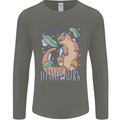 I Raise Tiny Dinosaurs Lizards Chameleon Mens Long Sleeve T-Shirt Charcoal