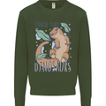 I Raise Tiny Dinosaurs Lizards Chameleon Mens Sweatshirt Jumper Forest Green