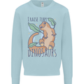 I Raise Tiny Dinosaurs Lizards Chameleon Mens Sweatshirt Jumper Light Blue