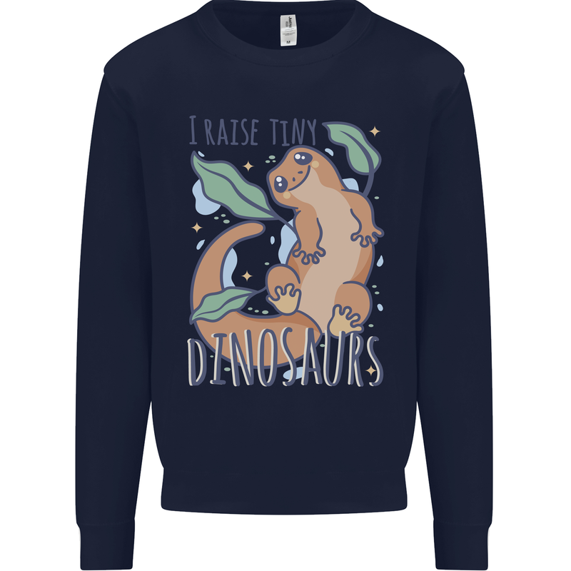 I Raise Tiny Dinosaurs Lizards Chameleon Mens Sweatshirt Jumper Navy Blue