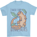 I Raise Tiny Dinosaurs Lizards Chameleon Mens T-Shirt 100% Cotton Light Blue