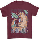 I Raise Tiny Dinosaurs Lizards Chameleon Mens T-Shirt 100% Cotton Maroon