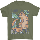 I Raise Tiny Dinosaurs Lizards Chameleon Mens T-Shirt 100% Cotton Military Green