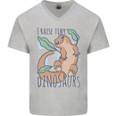I Raise Tiny Dinosaurs Lizards Chameleon Mens V-Neck Cotton T-Shirt Sports Grey