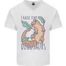 I Raise Tiny Dinosaurs Lizards Chameleon Mens V-Neck Cotton T-Shirt White