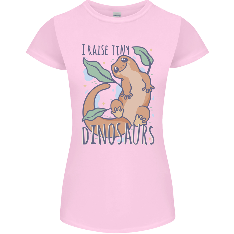 I Raise Tiny Dinosaurs Lizards Chameleon Womens Petite Cut T-Shirt Light Pink