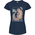 I Raise Tiny Dinosaurs Lizards Chameleon Womens Petite Cut T-Shirt Navy Blue