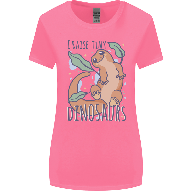 I Raise Tiny Dinosaurs Lizards Chameleon Womens Wider Cut T-Shirt Azalea