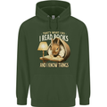 I Read Books & Know Things Bookworm Rabbit Childrens Kids Hoodie Forest Green