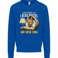 I Read Books & Know Things Bookworm Rabbit Kids Sweatshirt Jumper Royal Blue