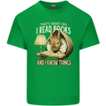 I Read Books & Know Things Bookworm Rabbit Kids T-Shirt Childrens Irish Green