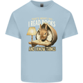 I Read Books & Know Things Bookworm Rabbit Kids T-Shirt Childrens Light Blue