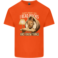 I Read Books & Know Things Bookworm Rabbit Kids T-Shirt Childrens Orange
